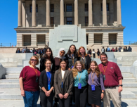  AHS Model UN club poses for picture in front of the Tennessee Capitol